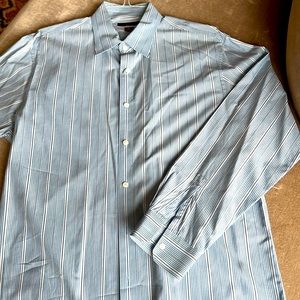 Designer Michael Kors xl blue stripe button down